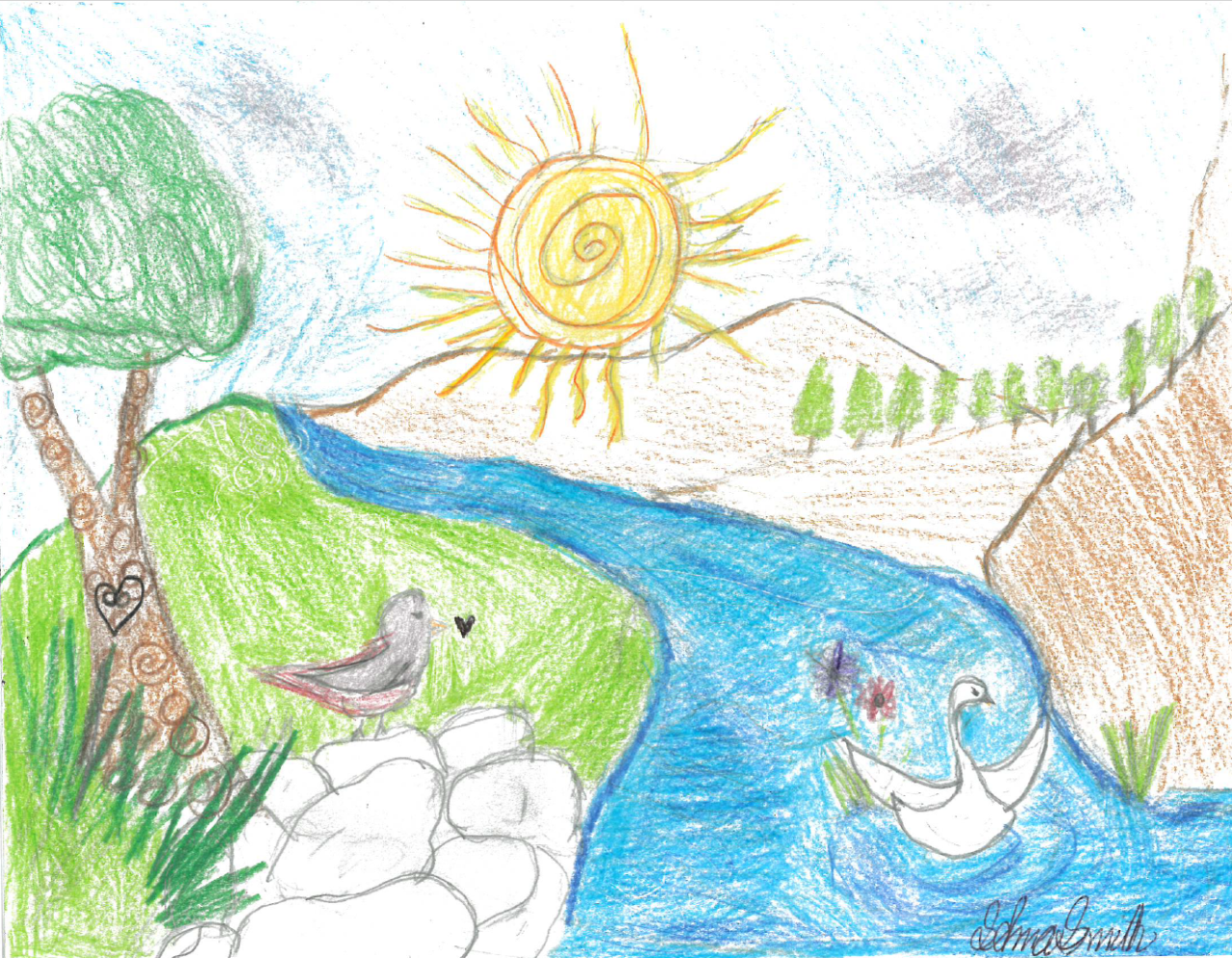 Artwork made by Selma, age 17, winner for the 2025 APCD Kids' Calendar Contest 