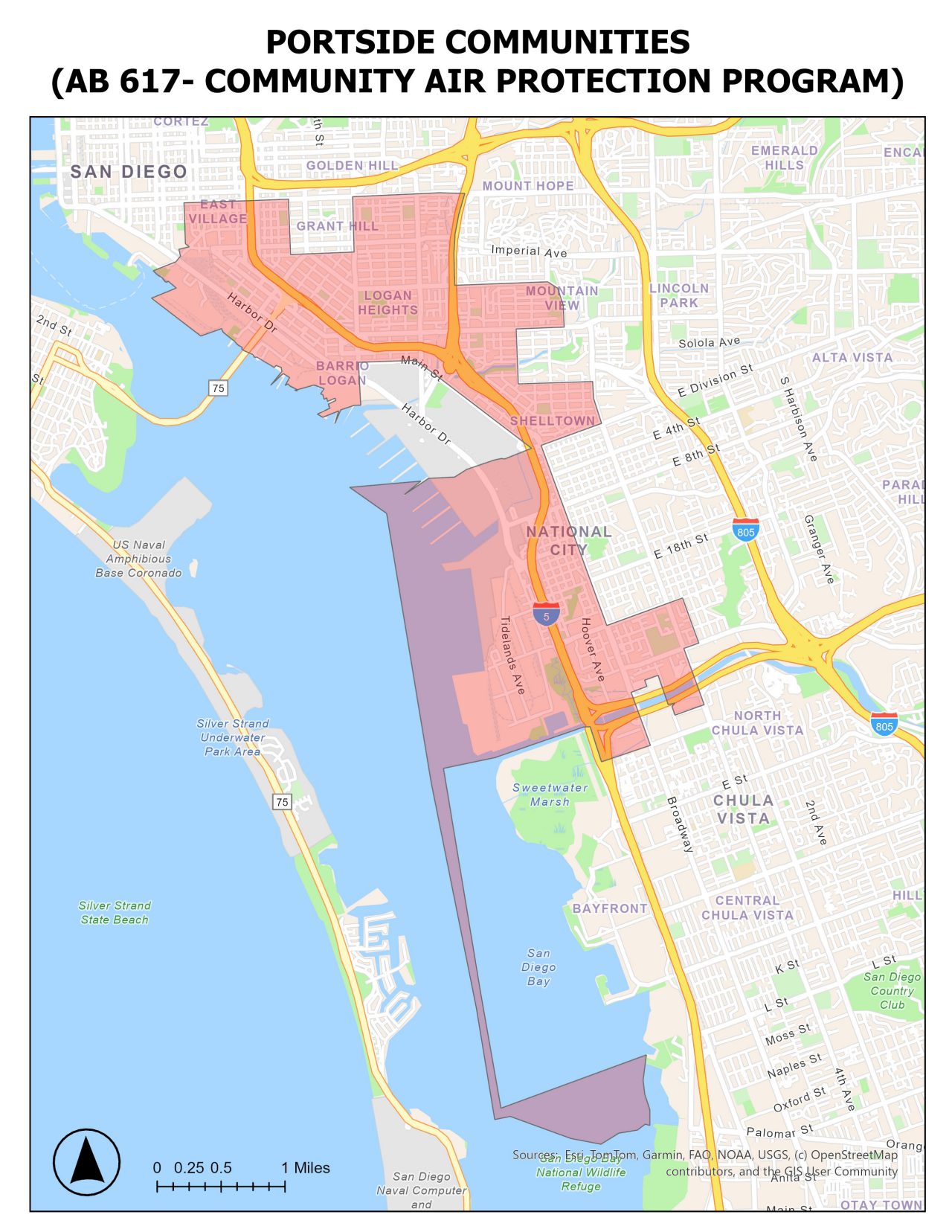 Map of the Portside AB 617 Community Borders