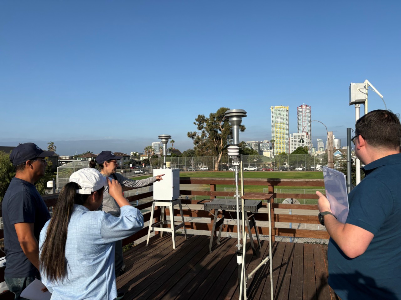 View of various air monitoring equipment. 